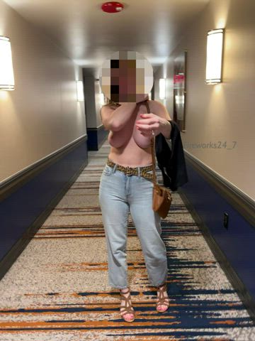 big boobies Busty Caught Exhibitionism Exhibitionist MILF Public ginger4play r/CaughtPublic Porn GIF